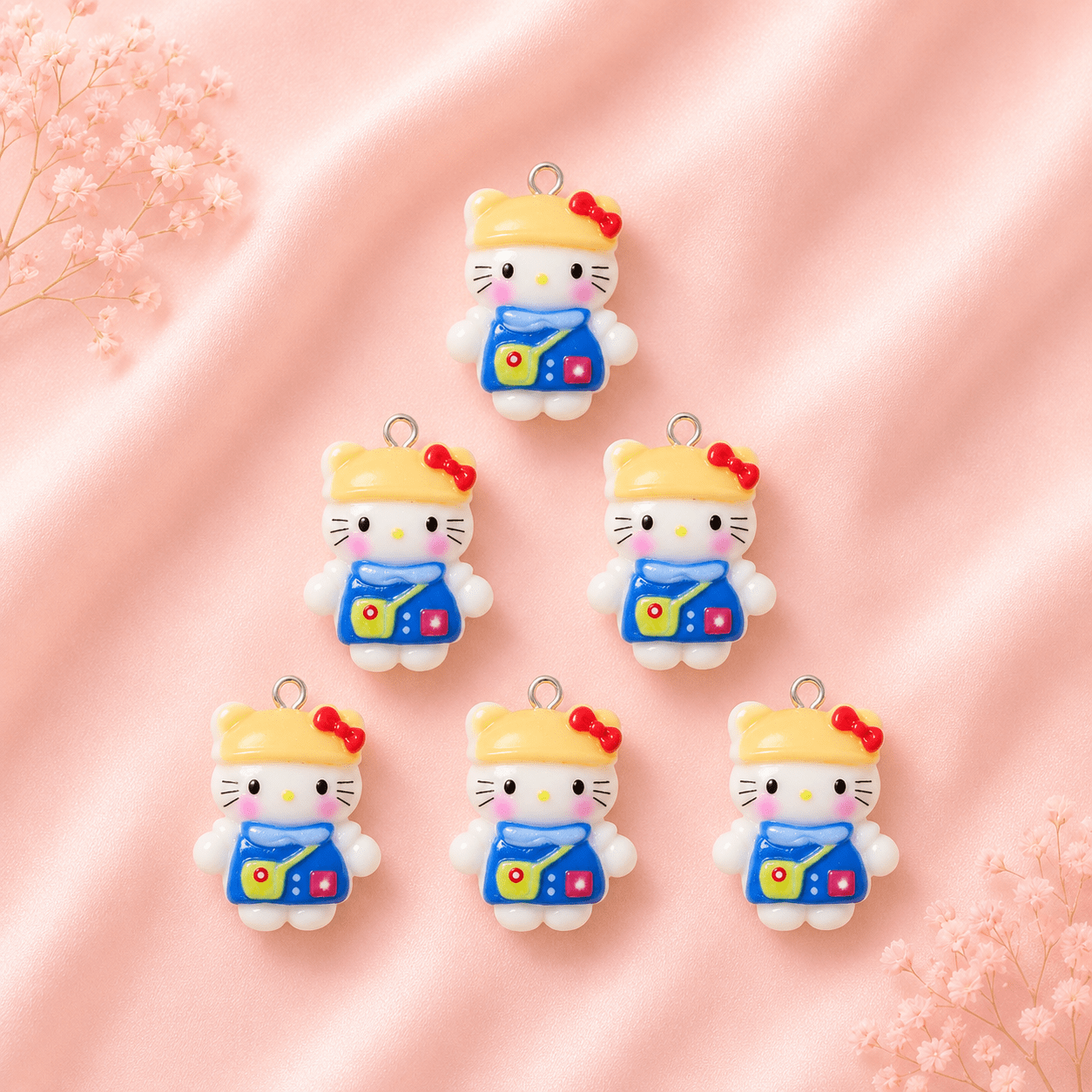 Acrylic Flower Charms (6 Pcs)