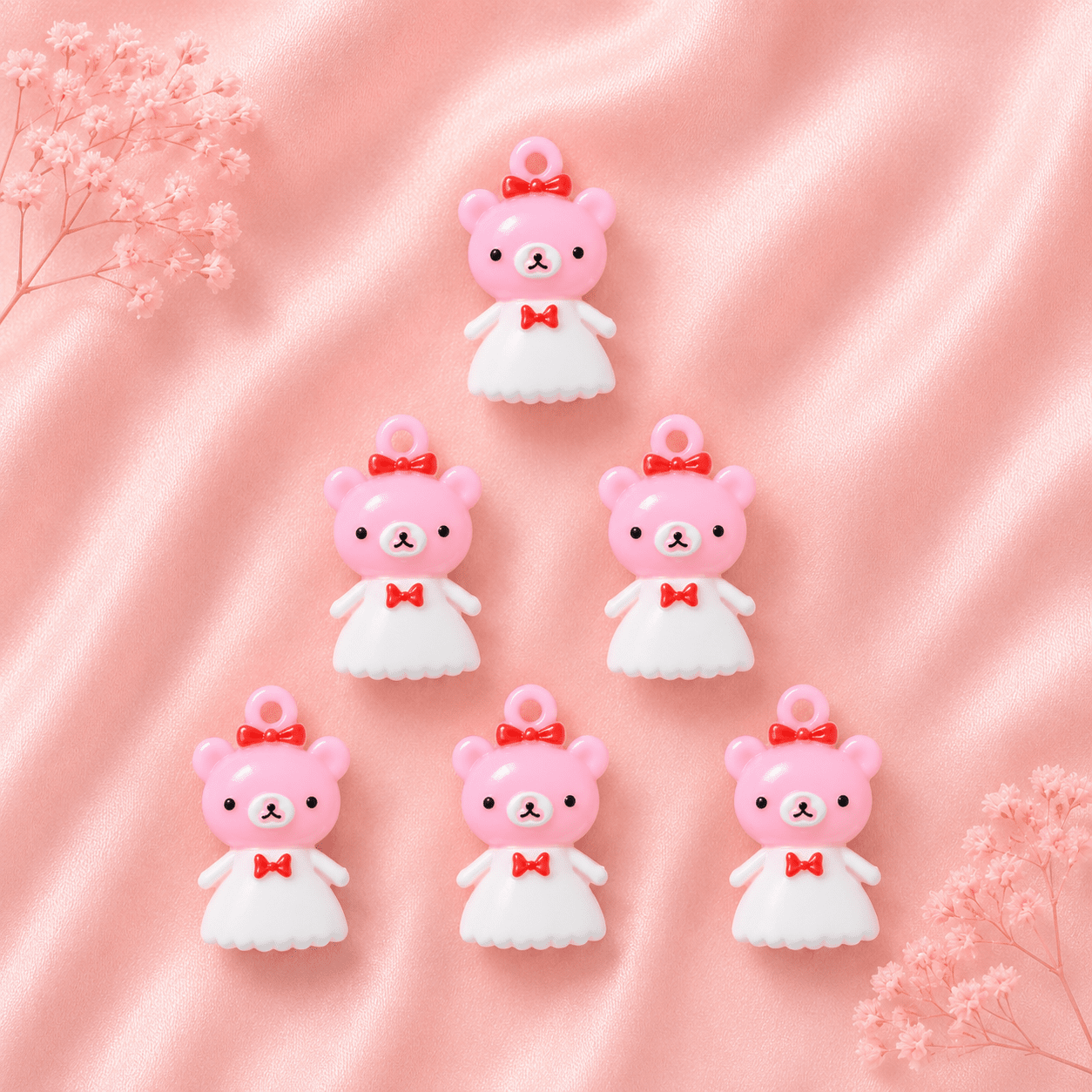 Acrylic Flower Charms (6 Pcs)