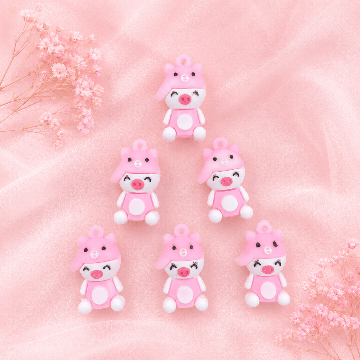 Acrylic Flower Charms (6 Pcs)