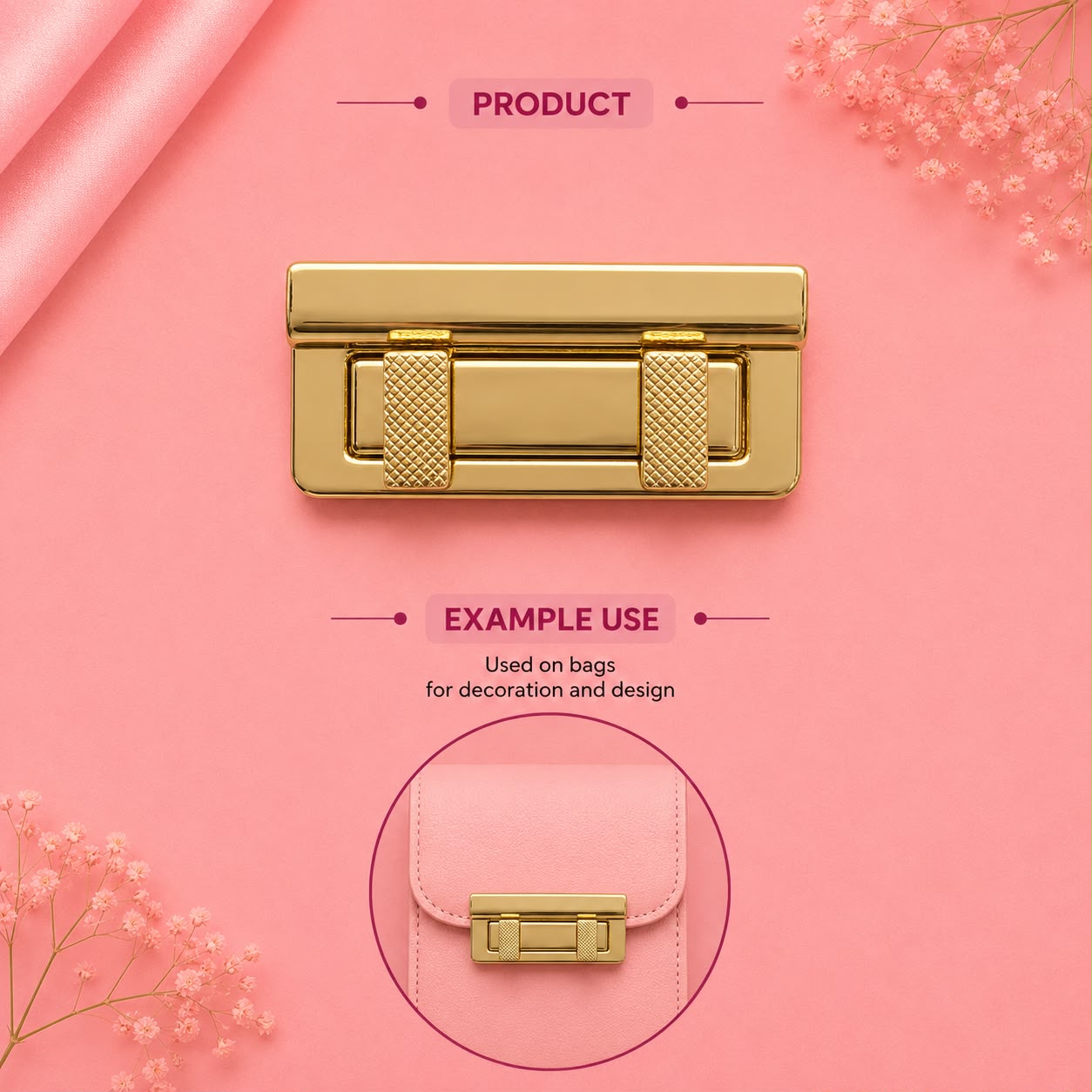 Luxury Gold Slide Lock Clasp