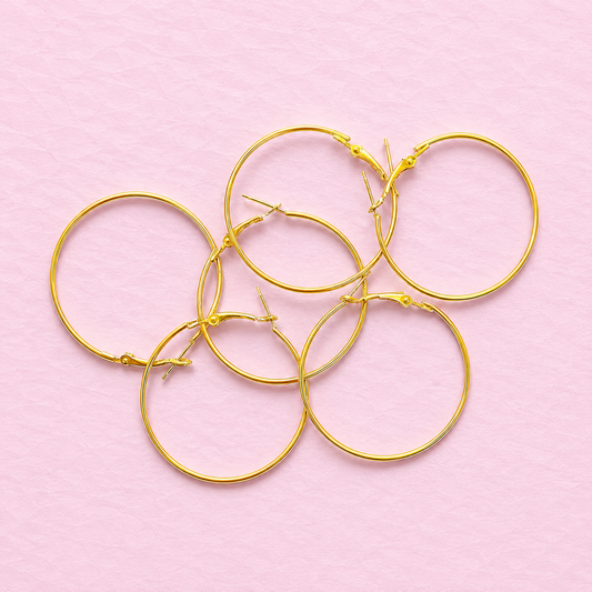 Gold Hoop Earring Base – 3 Pairs | DIY Jewelry Making Hoops