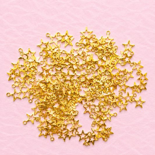 Cut Star Charms for Jewelry Making – Gold & Silver | 50g Pack