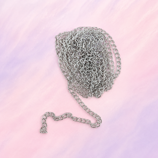 Silver Plated Curb Chain | for Necklaces, Bracelets & DIY Crafts