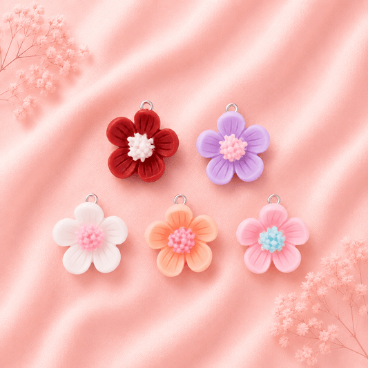 Acrylic Flower Charms (6 Pcs)