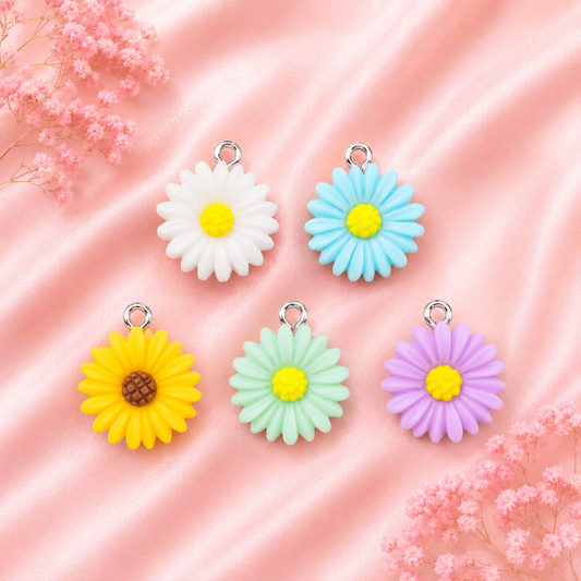 Acrylic Flower Charms (6 Pcs)