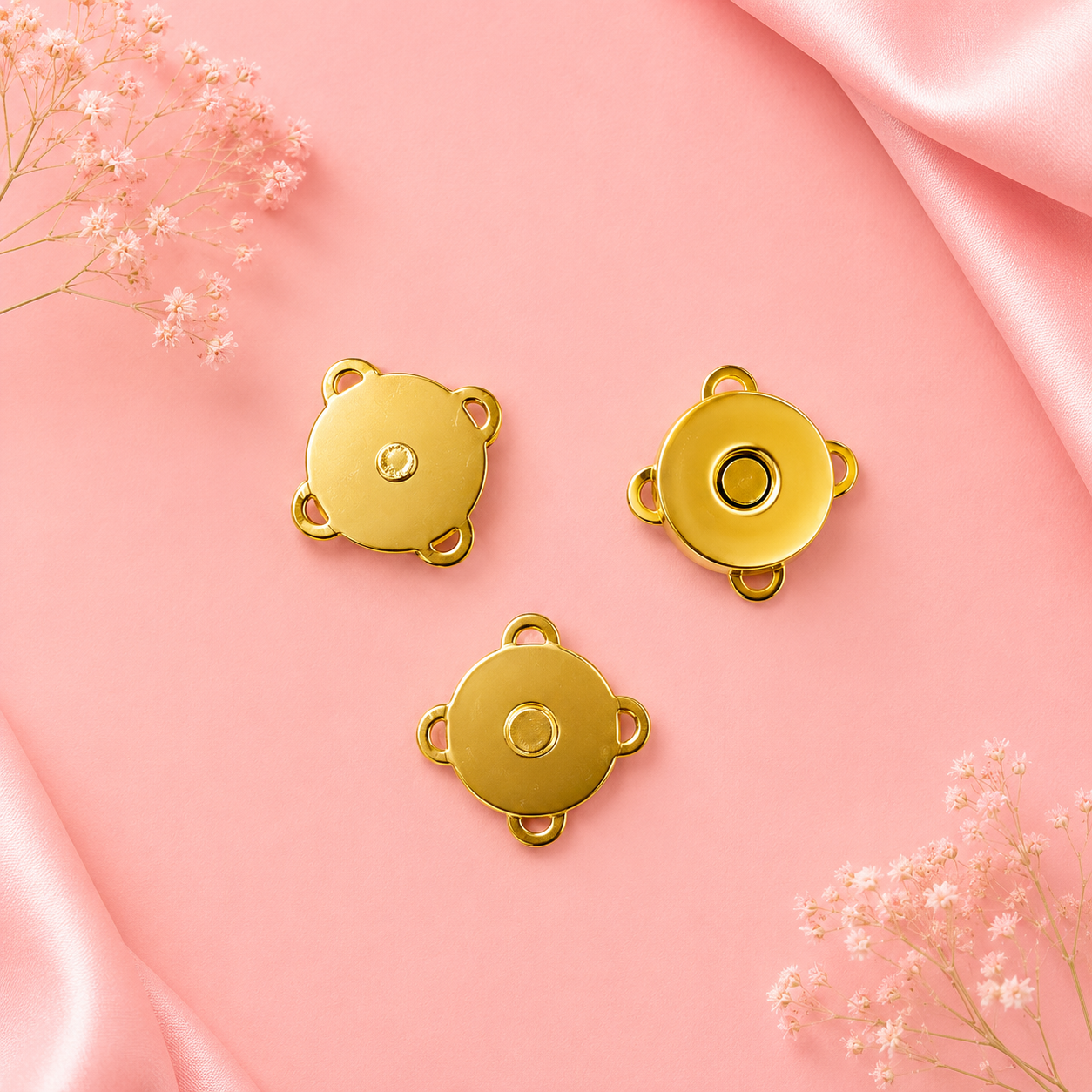 Magnetic Snap Button Closure for Bags – Gold & Silver (1 Pair)