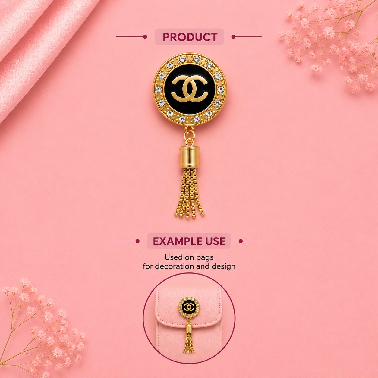 Luxury Gold Tassel Bag Charm