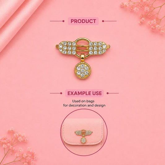 Gold Rhinestone Decorative Bag Clasp